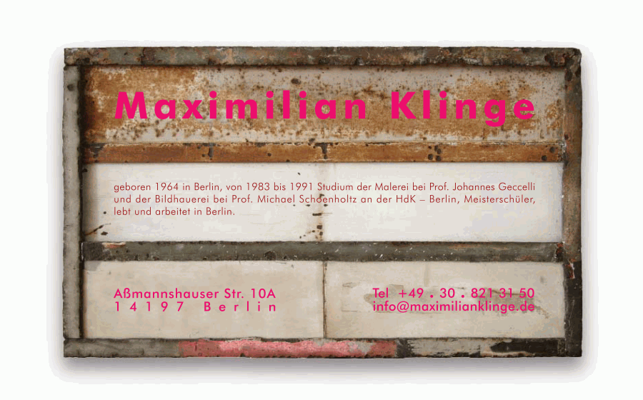 Maximilian Klinge, A&szlig;mannshauser Stra&szlig;e 10A, 14197 Berlin 